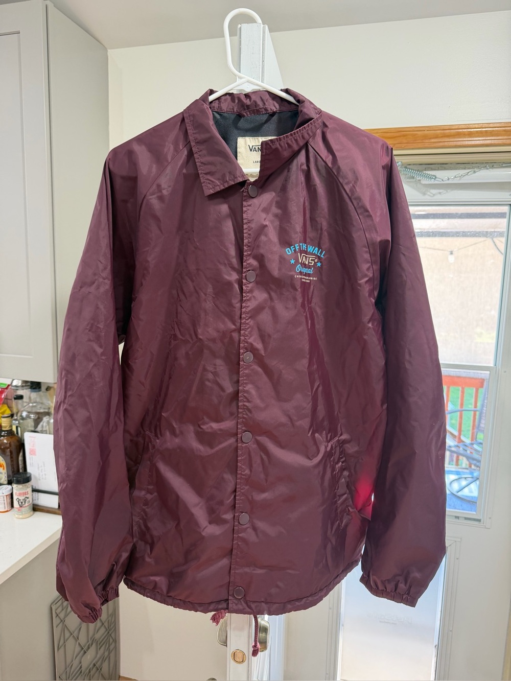 Vans Men's Maroon Windbreaker Coach Jacket